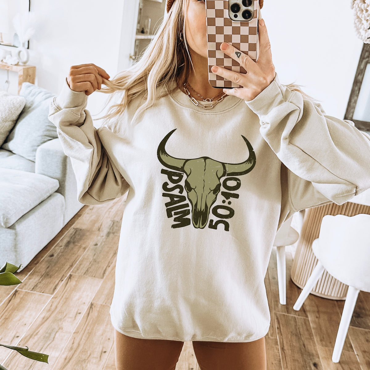 Psalm Bull skull (dark green words /green) DTF Transfer