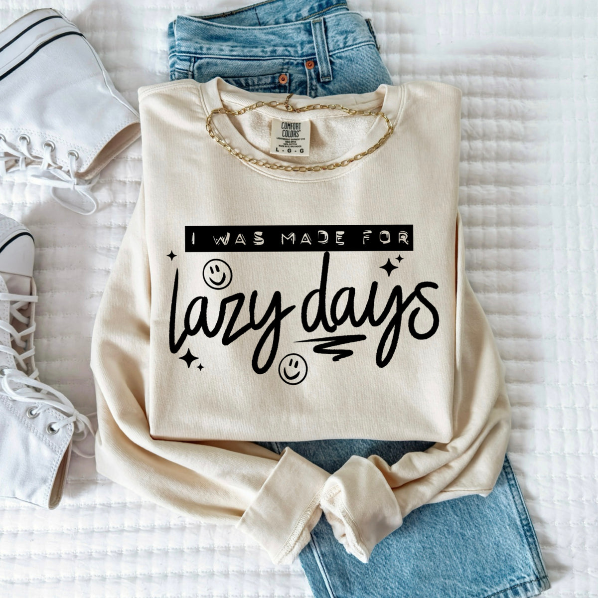 Made for lazy days (black) (CSC) DTF Transfer