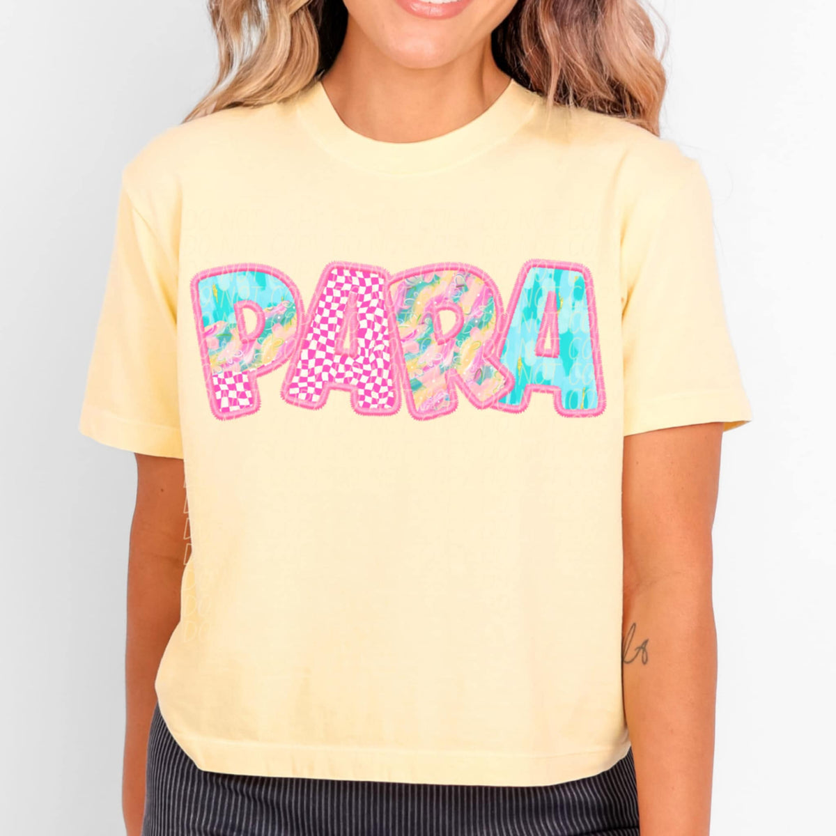 Para pink checkered (CITY) 97085 DTF transfer