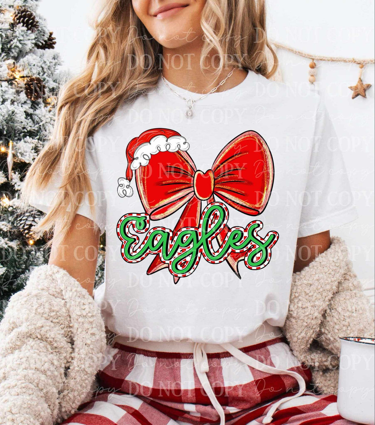 Eagles Christmas bow (C’s) 65927 DTF transfer