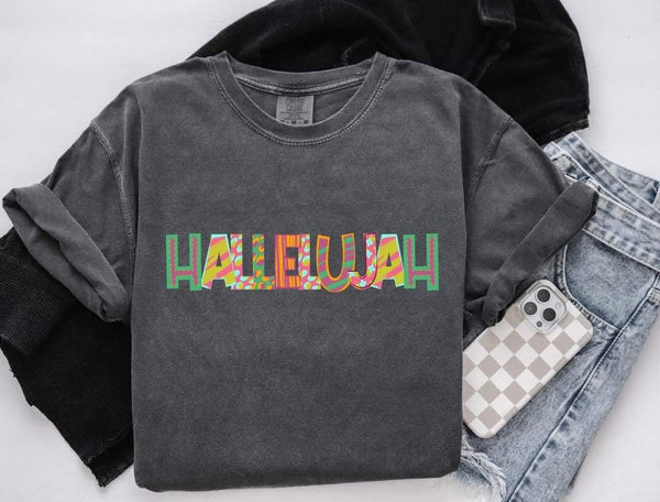 Hallelujah patterned font (S&G) 60384 DTF transfer