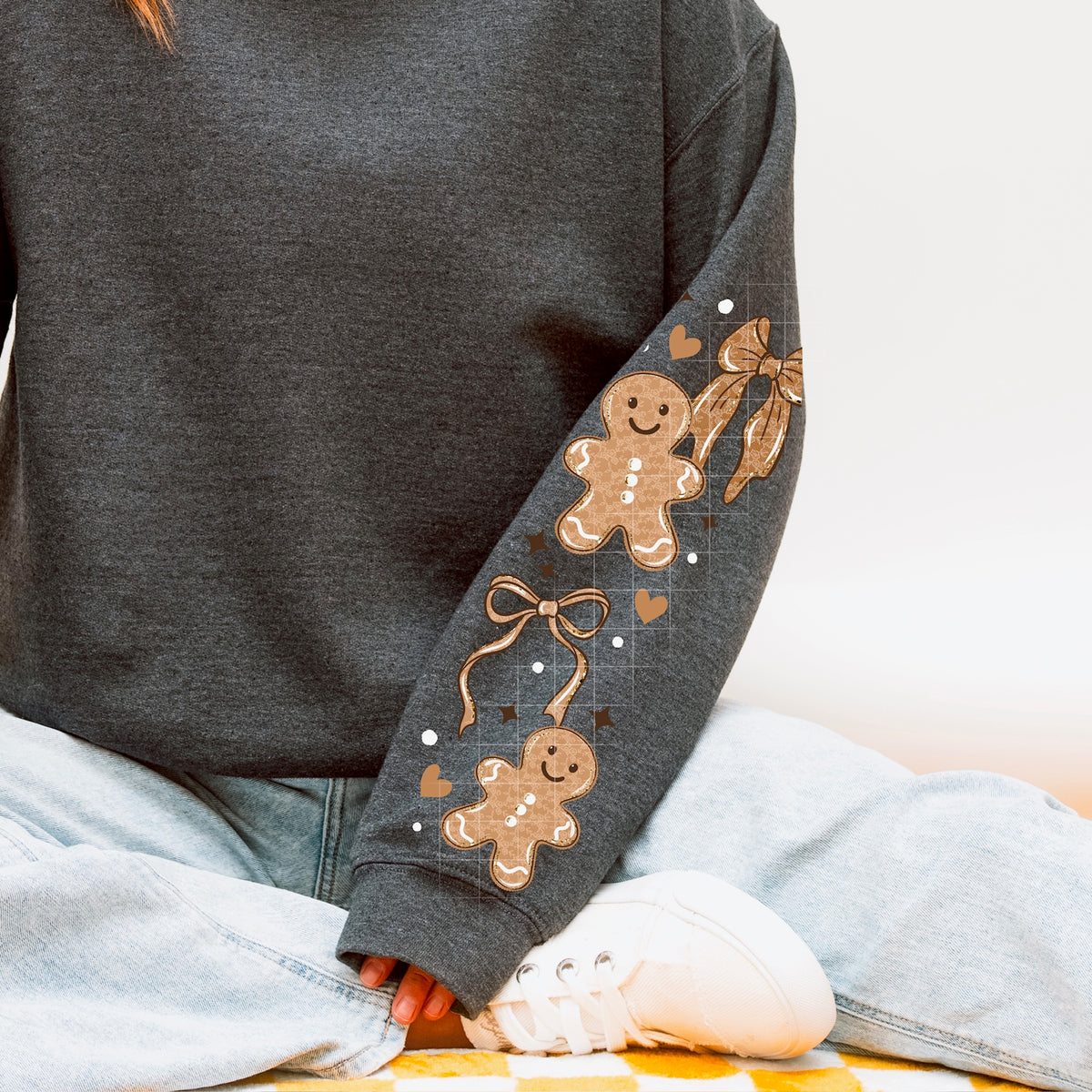 Lace Gingerbread and bows (SLEEVE) (CSC) DTF Transfer