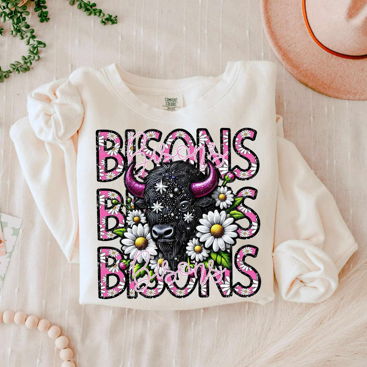 Bisons floral stacked 80657 DTF transfer