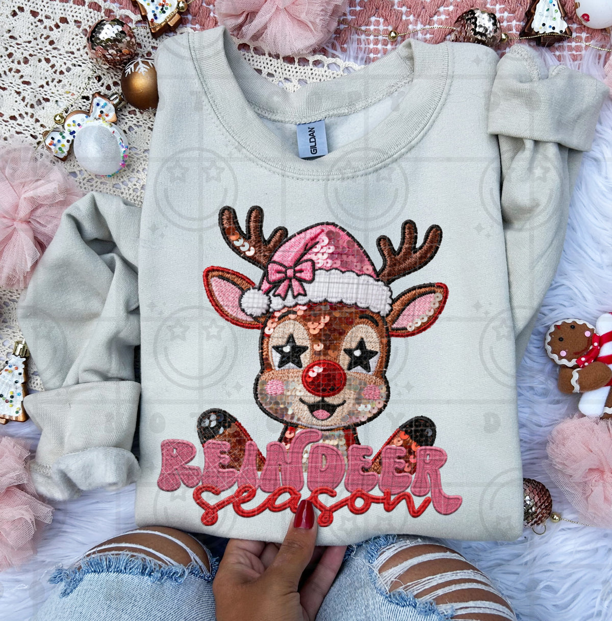 Reindeer Season faux sequin (HW) DTF Transfer