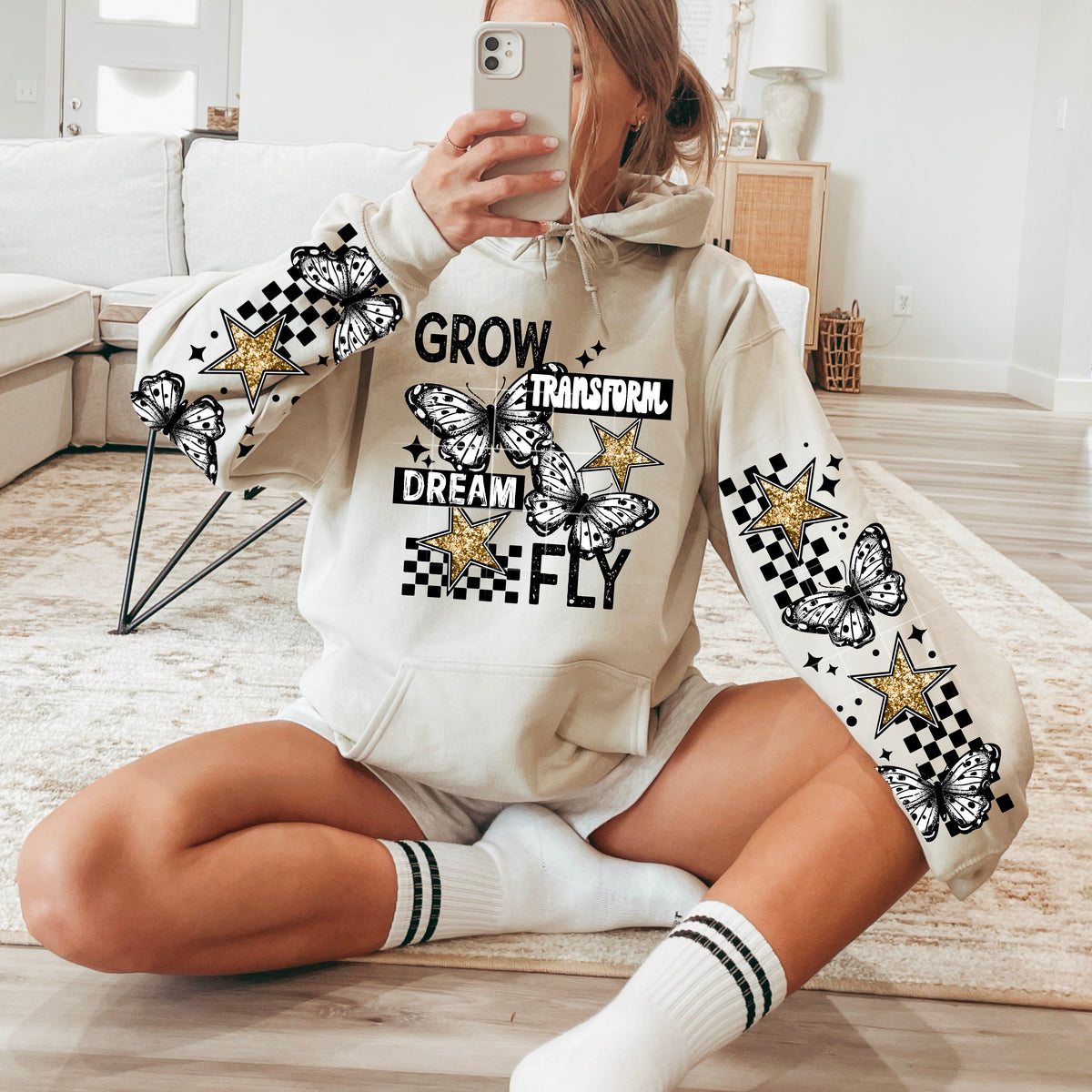 Grow Fly Transform butterflies (front only) (CSC) DTF transfer