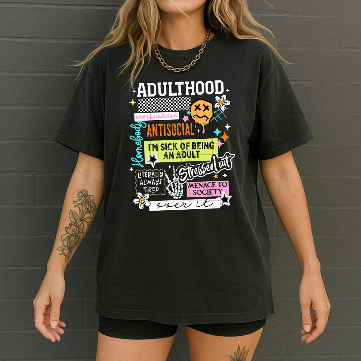 Adulthood colorful with white accents (CSC) DTF Transfer