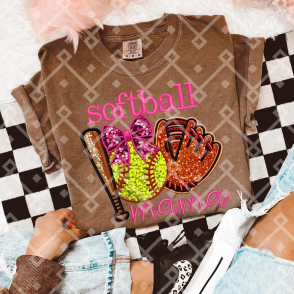 Softball mama bat,ball, and glove (Crafti) 96613 DTF transfer