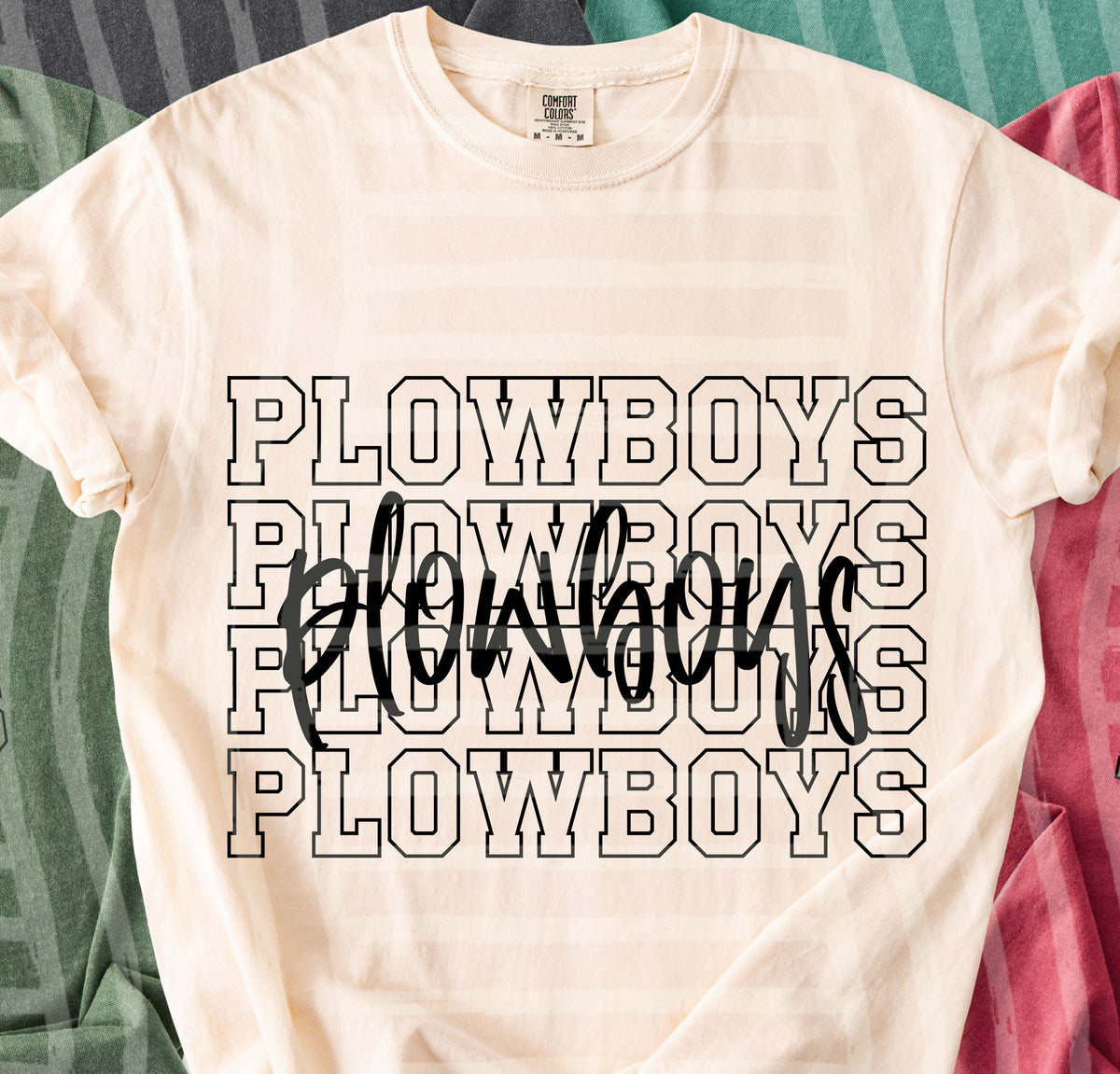 plowboys simple stacked outlines (Caplinger) DTF Transfer