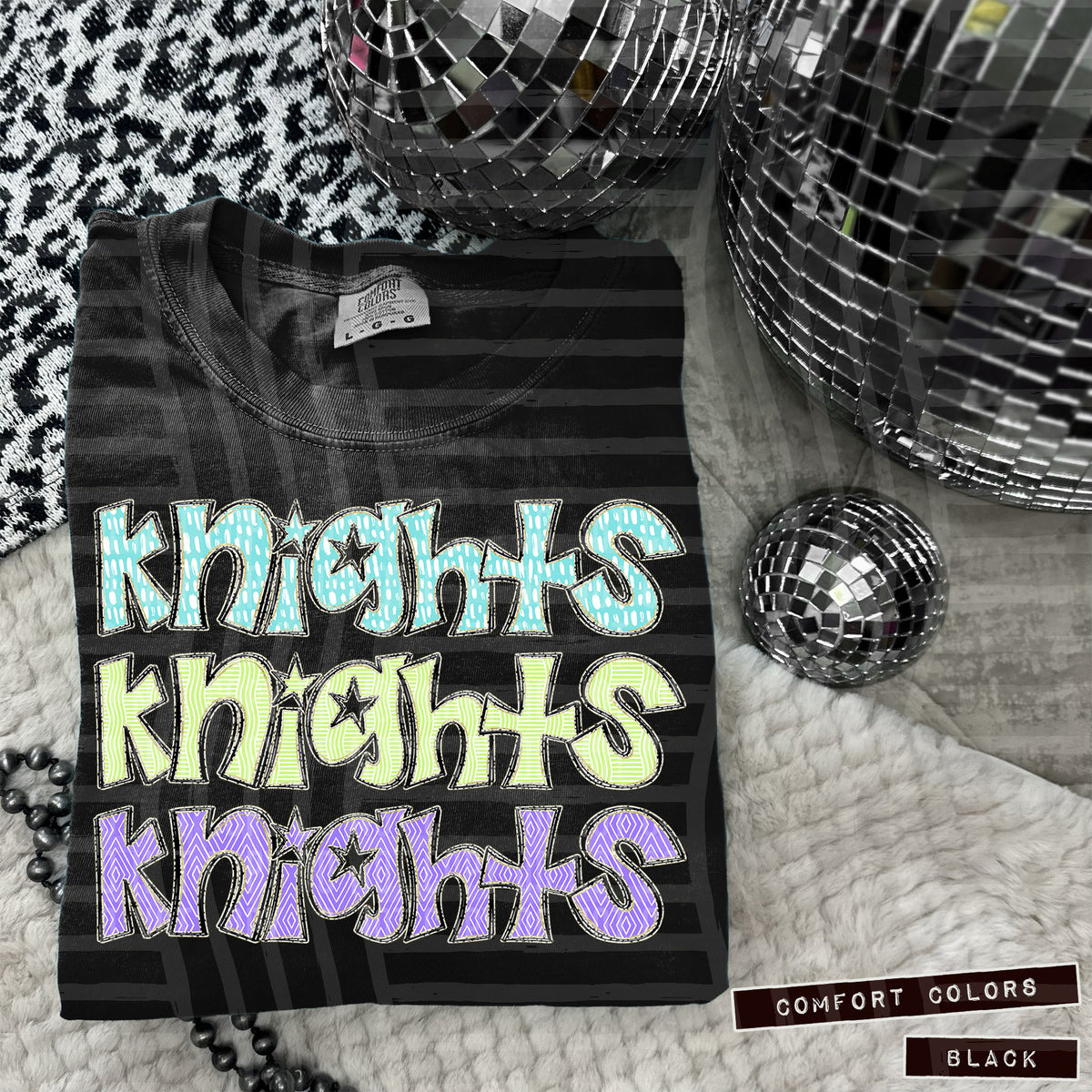 Knights Pastel Star Stacked (Caplinger) 101624 DTF transfer