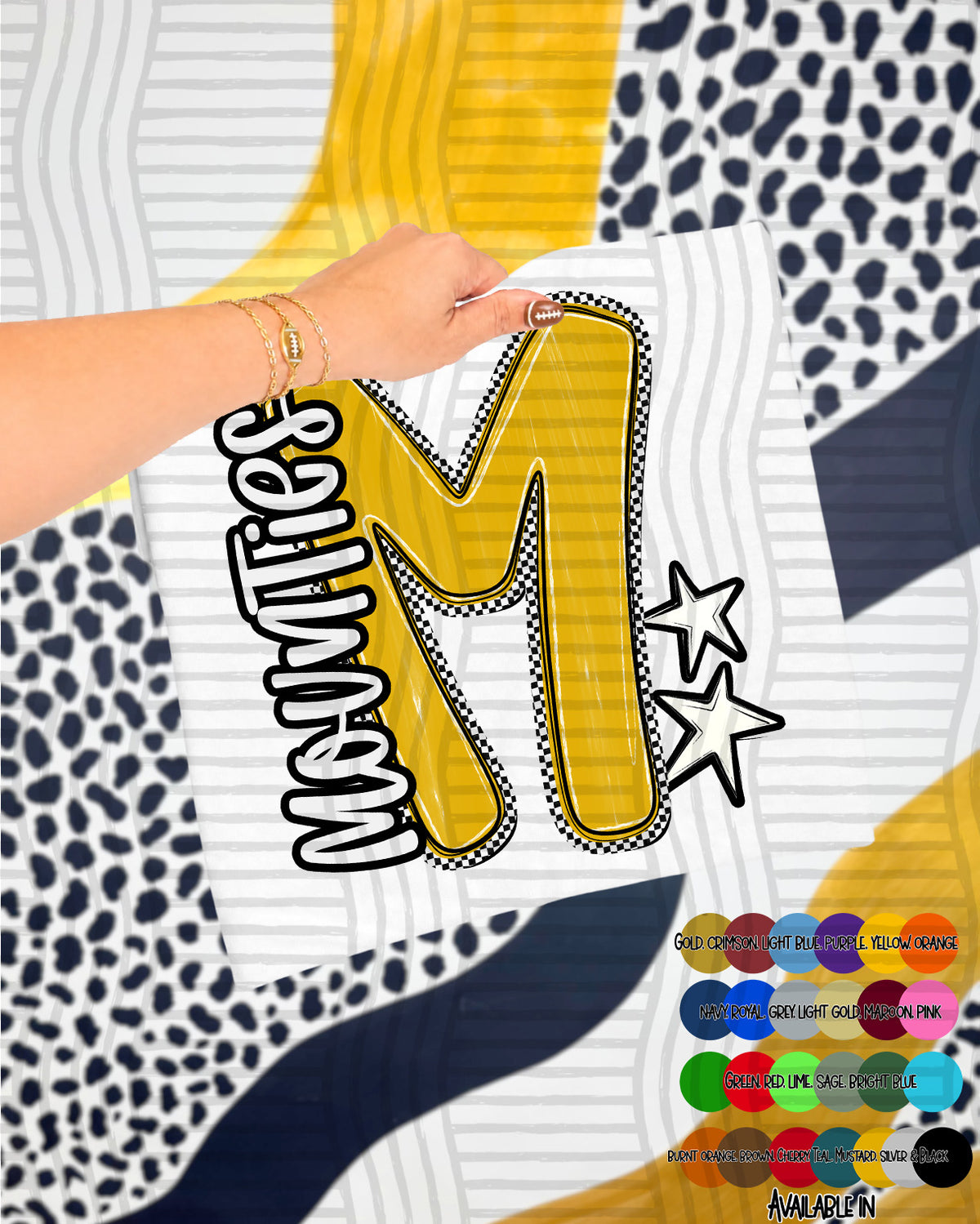 Mounties Checker Crush Yellow (Caplinger) DTF transfer