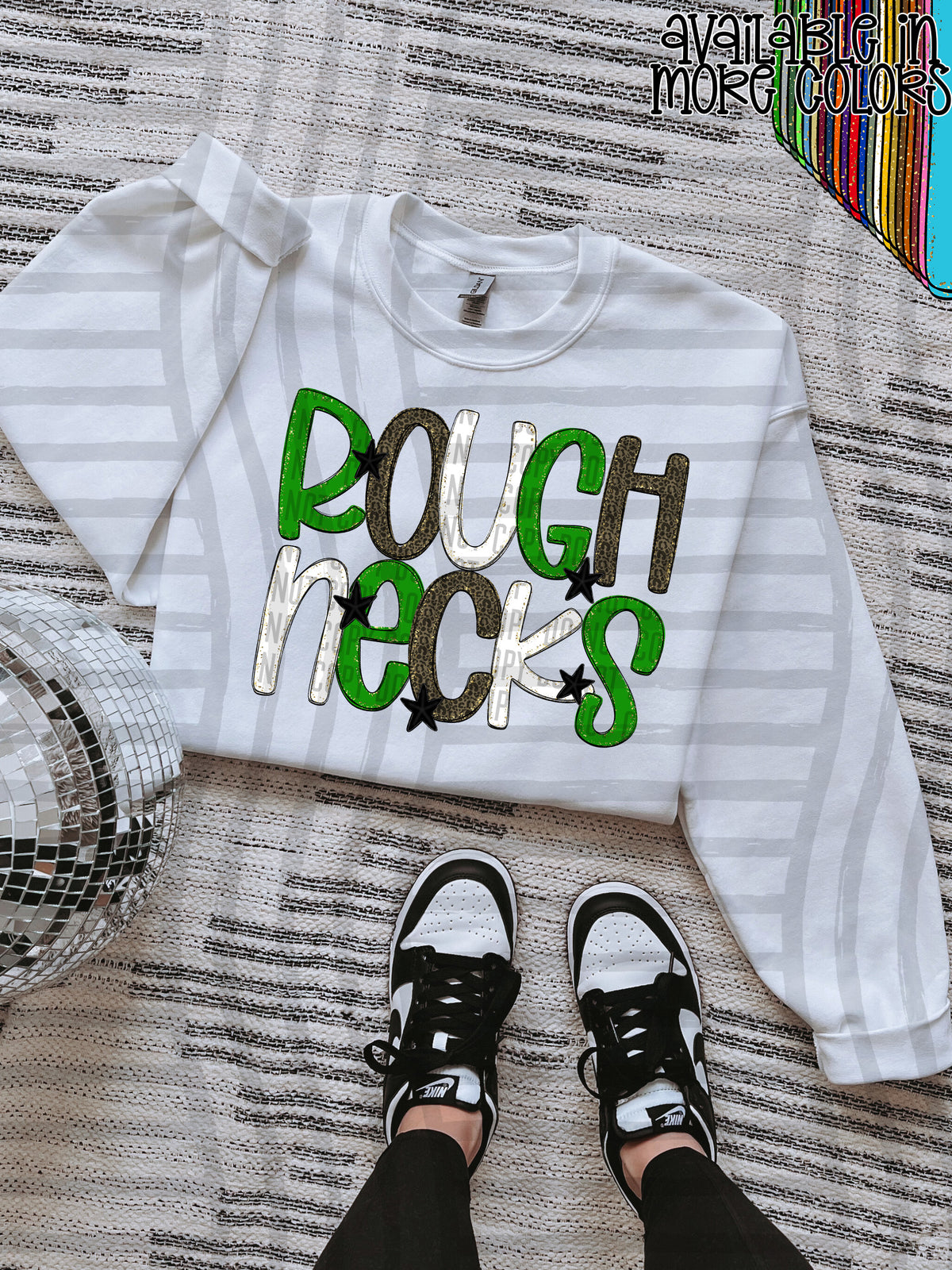 green, gray and white, rough necks stacked (Caplinger) DTF Transfer