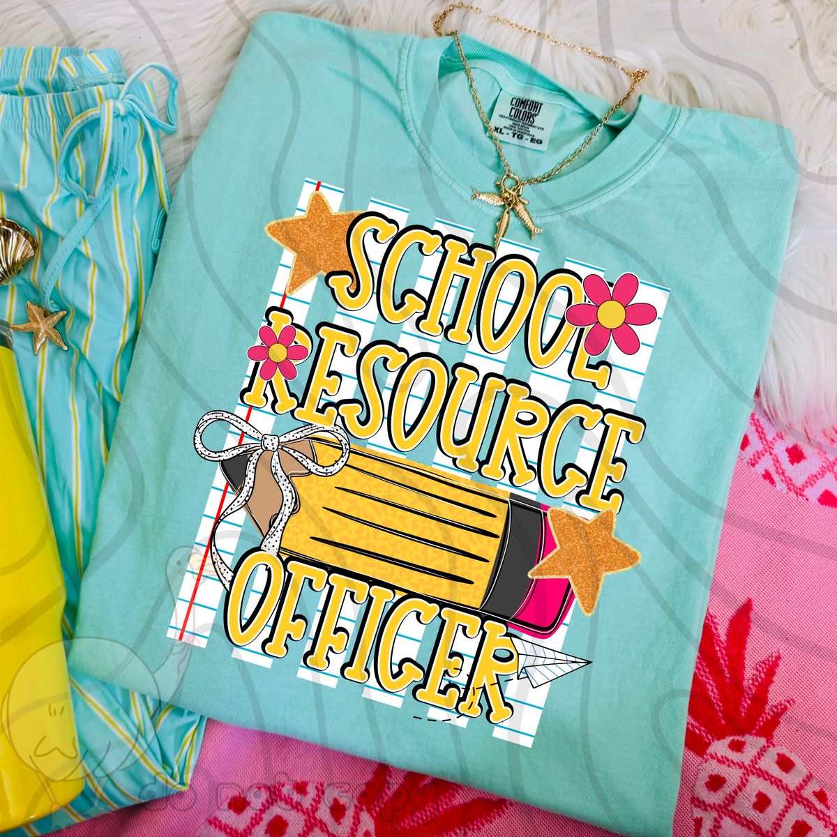 School resource officer pencil stripes (DKD) DTF Transfer