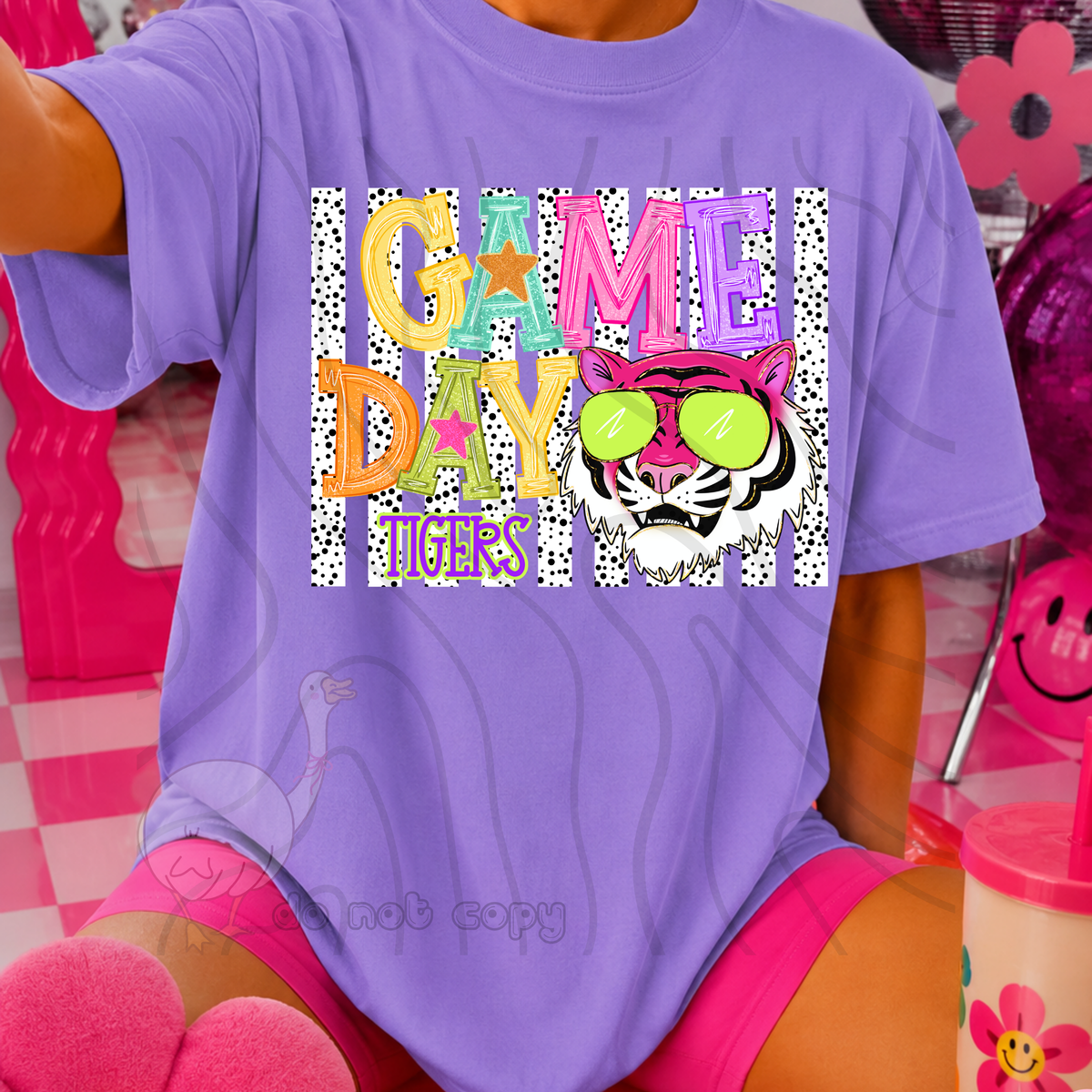 Tigers poppy game day (DKD) DTF Transfer