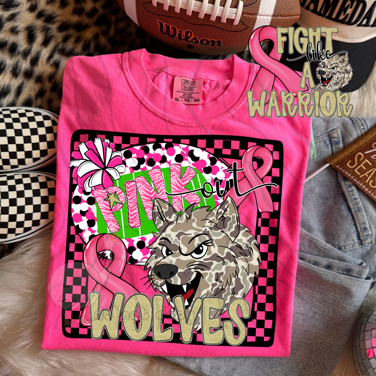 Wolves pink out camo (DKD) DTF transfer