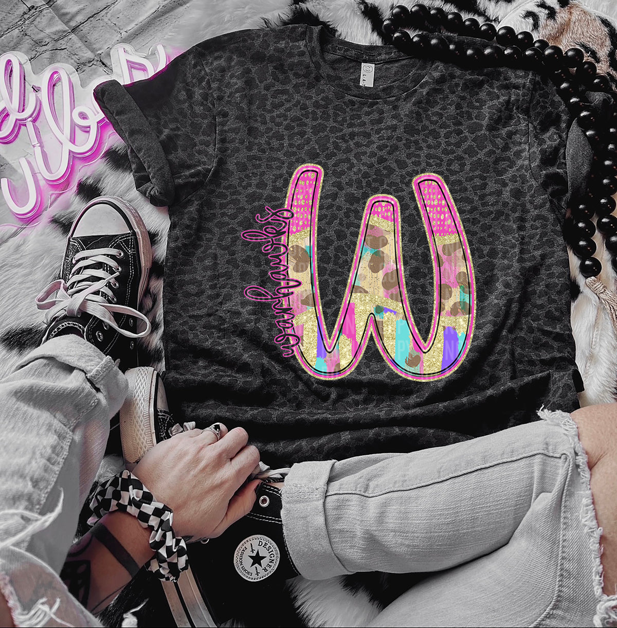 Rainbow Leopard Warhawks (Caplinger) DTF transfer