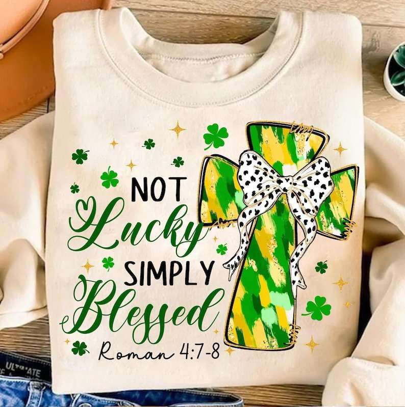 Not lucky simply blessed st Patrick’s 84372 DTF transfer