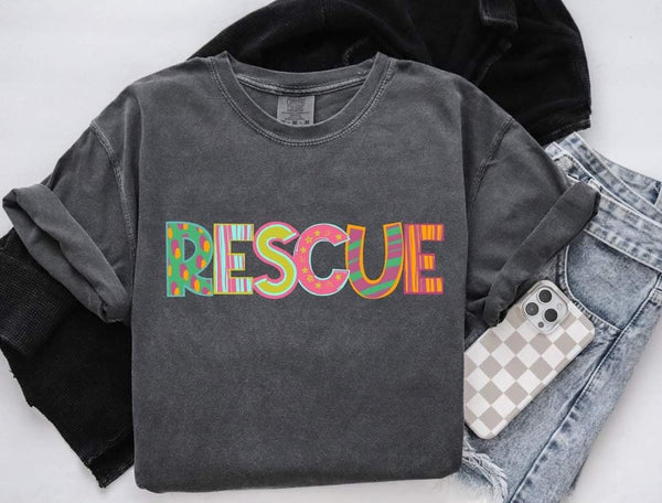 Rescue patterned font (S&G) 60394 DTF transfer