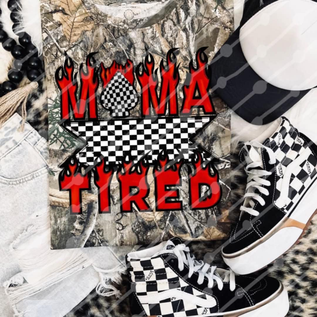 Mama tired red font (JBD) 96572 DTF transfer
