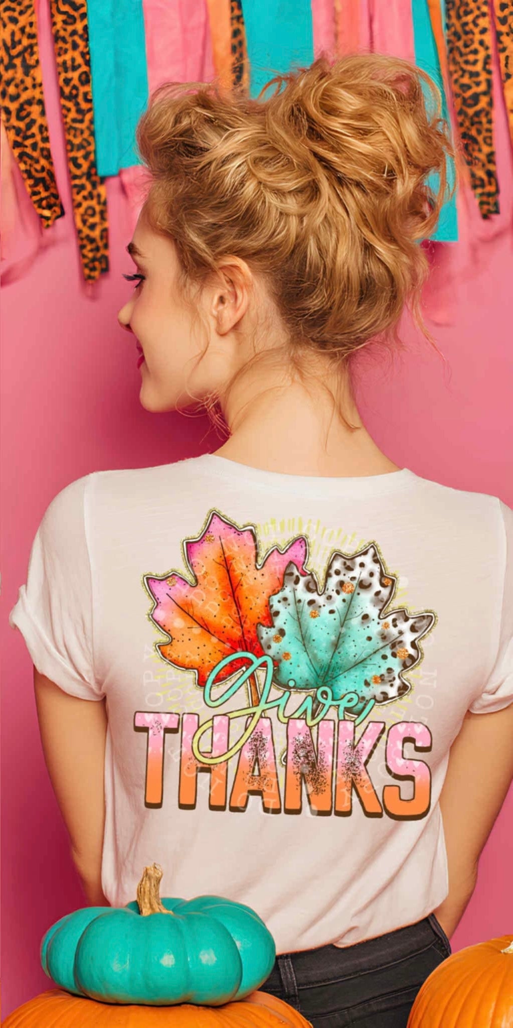 Give thanks leaves 106686 DTF transfer