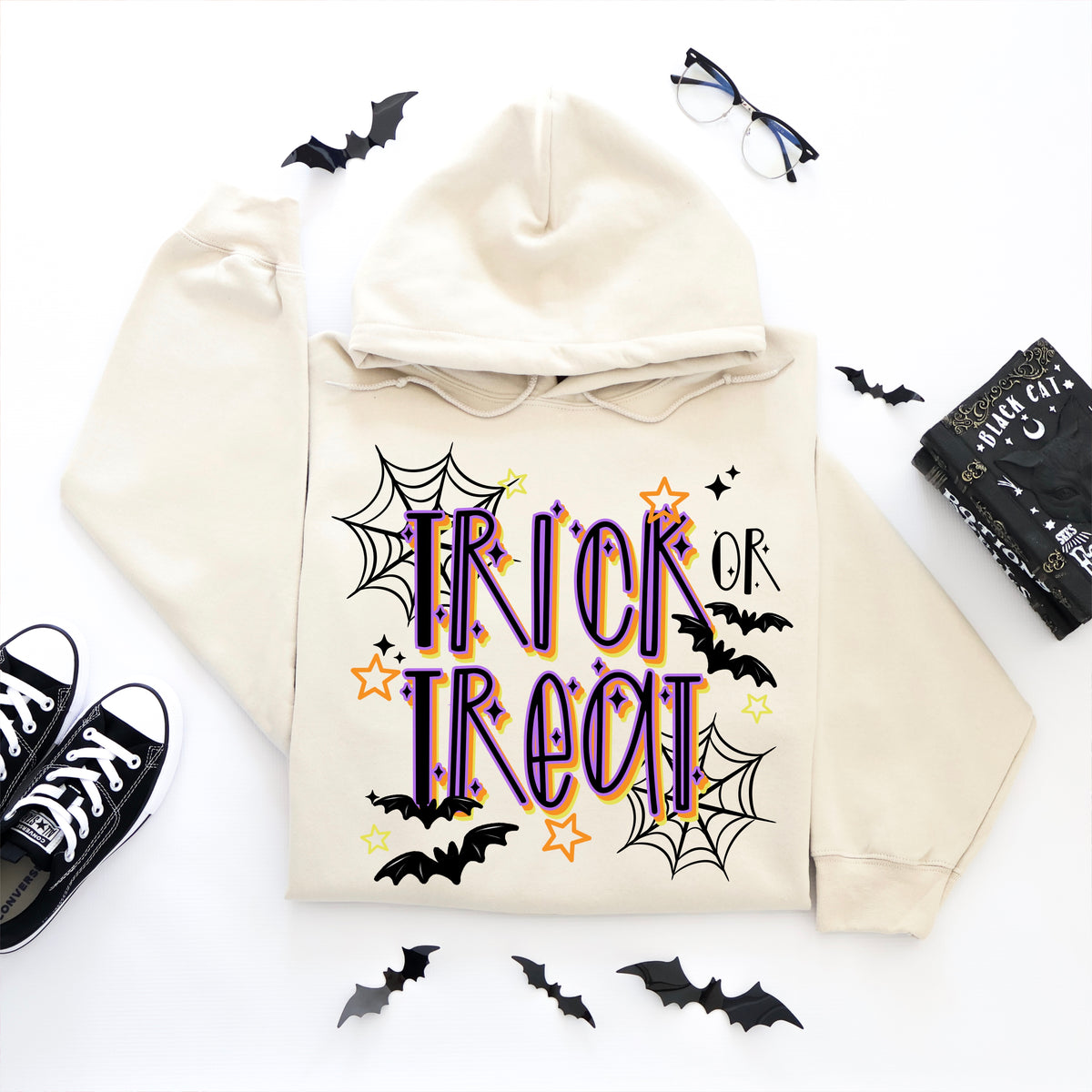 Trick or treat (purple orange green) (black) (CSC) DTF Transfer