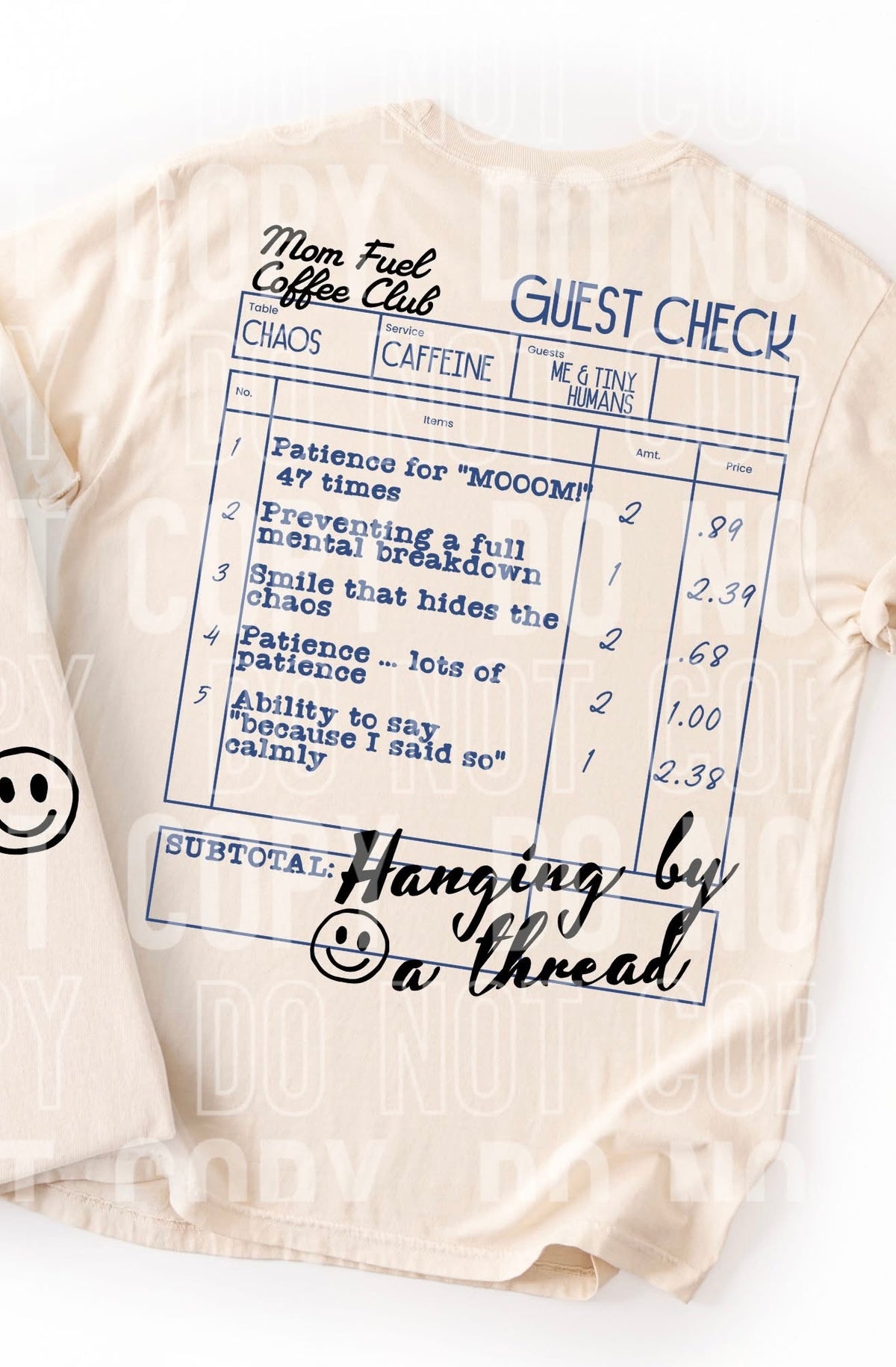 Mom fuel coffee club back (SBB) DTF transfer