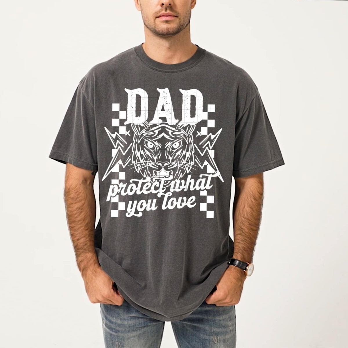 Dad protect what you love white font (CSC) 96137 DTF transfer