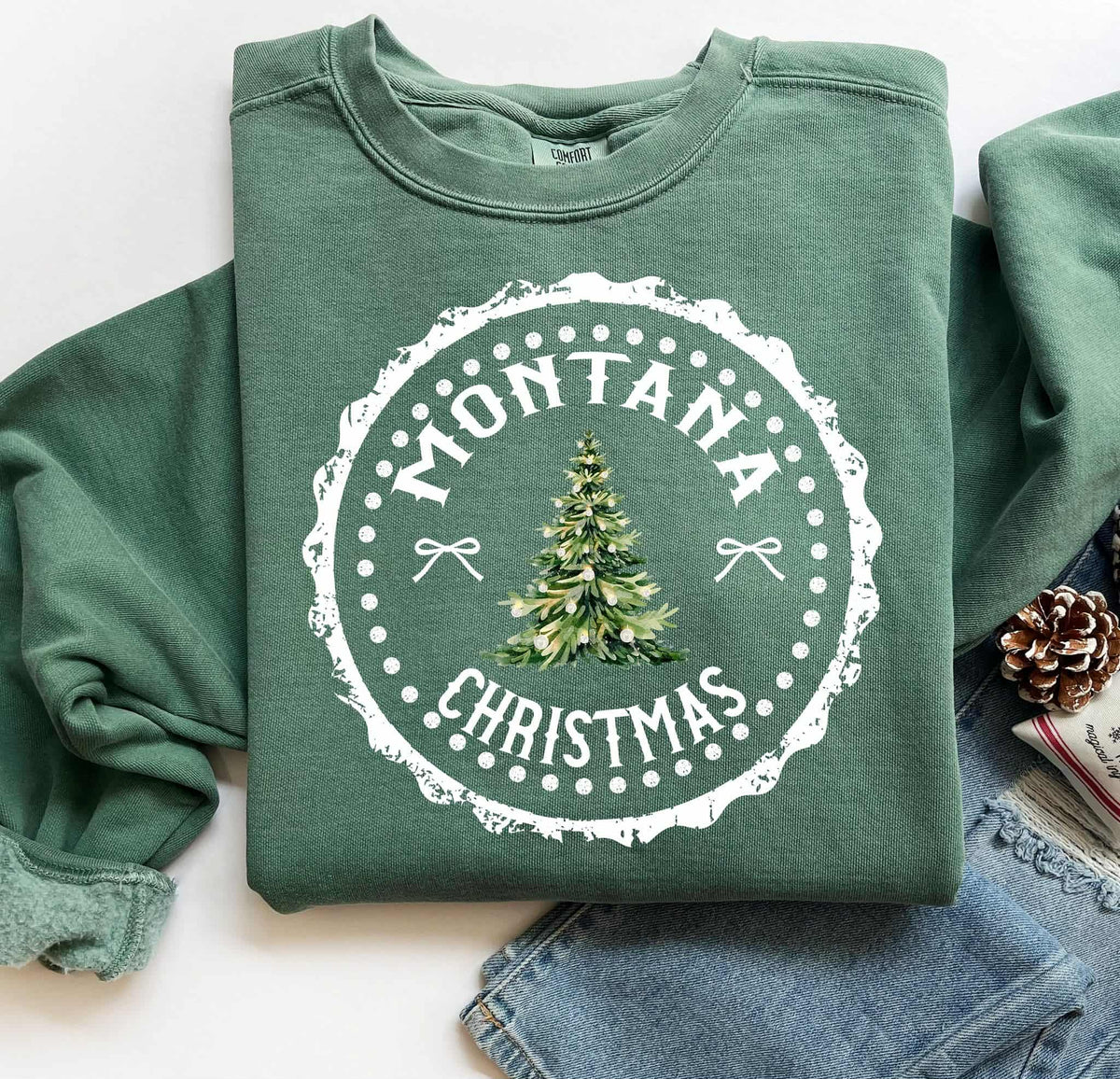 Montana Christmas Tree Circle (S&g) DTF Transfer