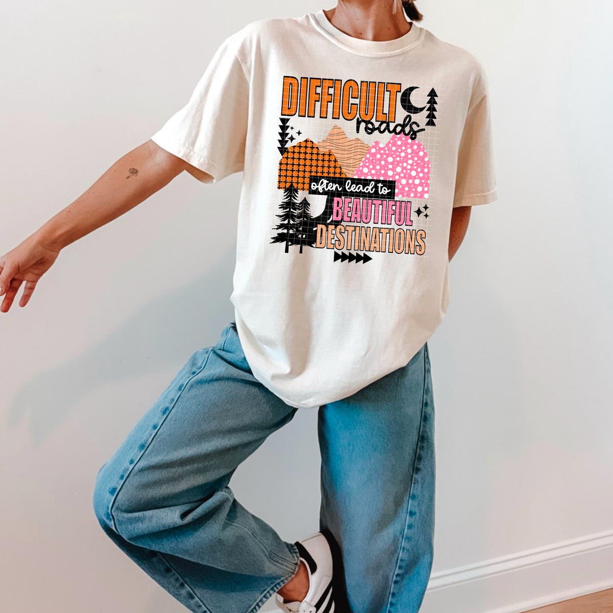 Difficult Roads BLACK accents (CSC) DTF Transfer