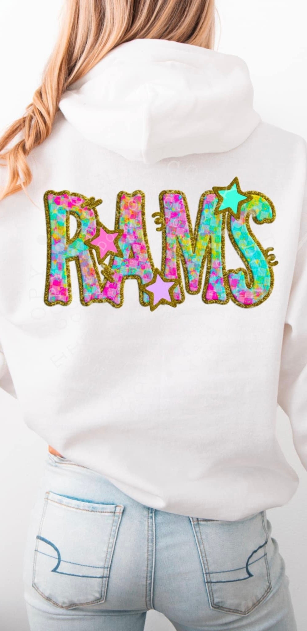 Rams colorful checkered (C’s) 91527 DTF transfer