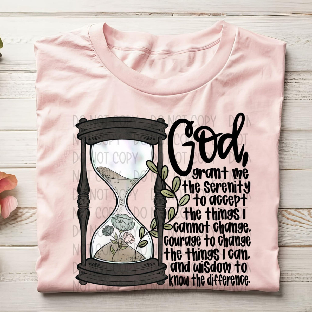 God grant me the serenity hour glass (SWD) 93114 DTF transfer