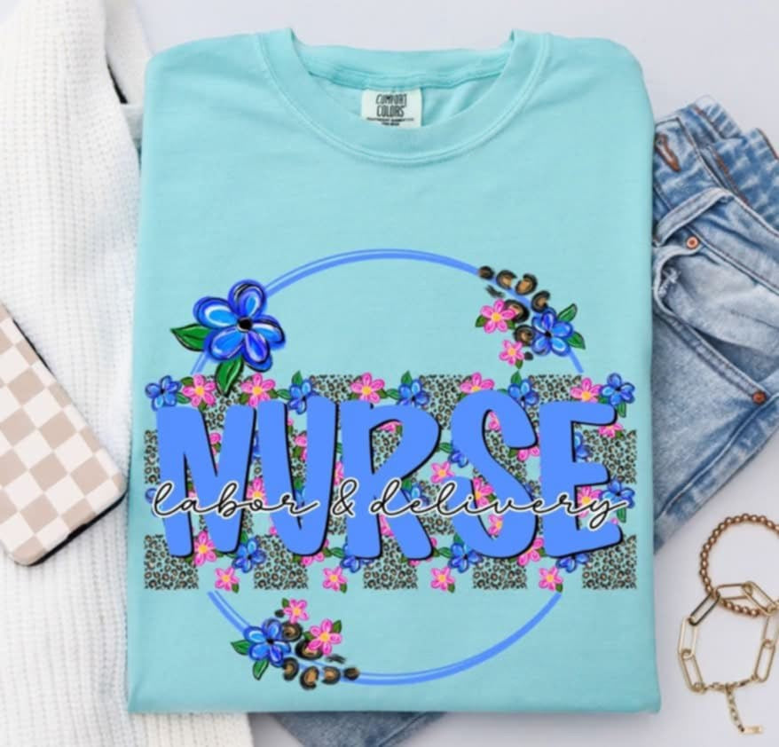 Labor & delivery nurse royal blue circle (S&G) 99894 DTF transfer