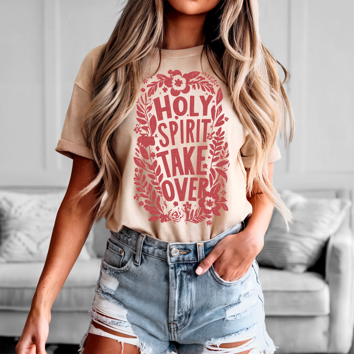 Holy Spirit take over red font 95018 DTF transfer