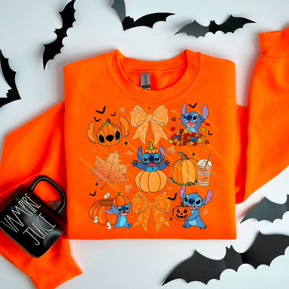 Alien Pumpkins grid collage with bows DTF transfer