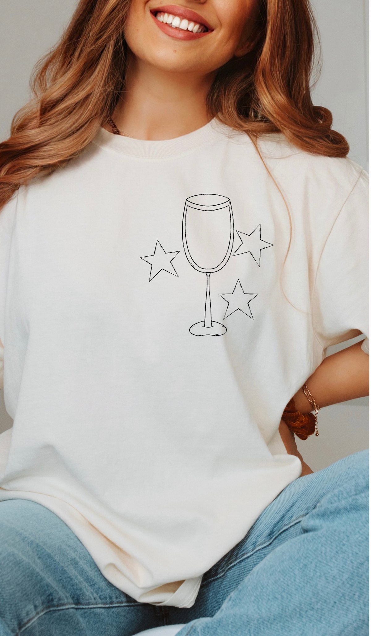 Wine glass outline (VIRGO) 34639 DTF transfer
