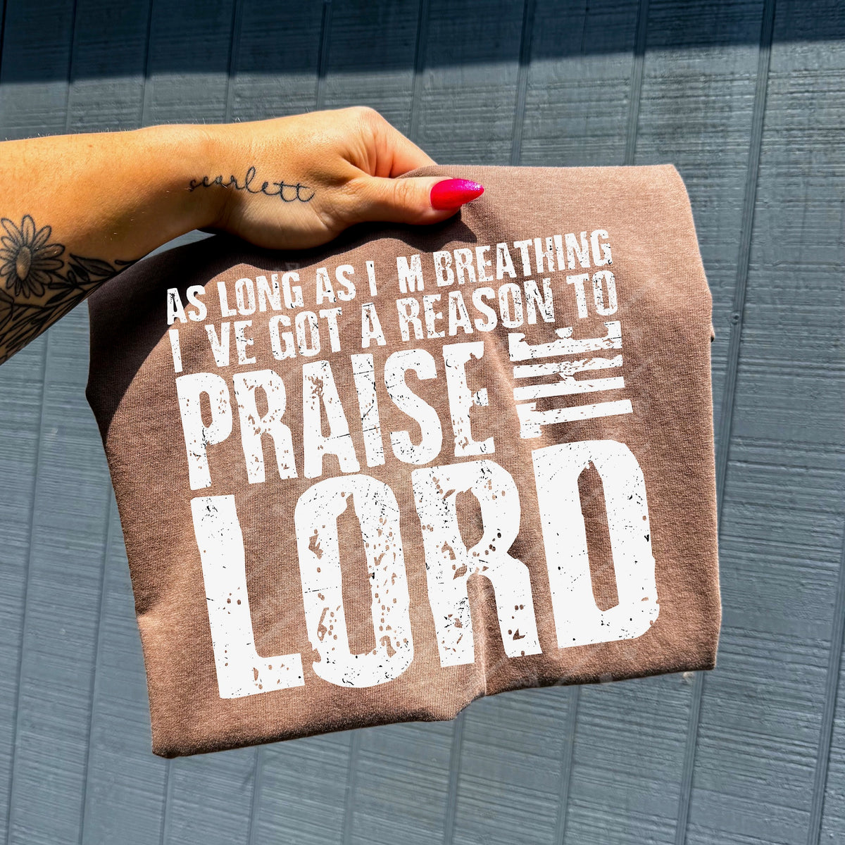 Praise the lord distressed WHITE DTF Transfer