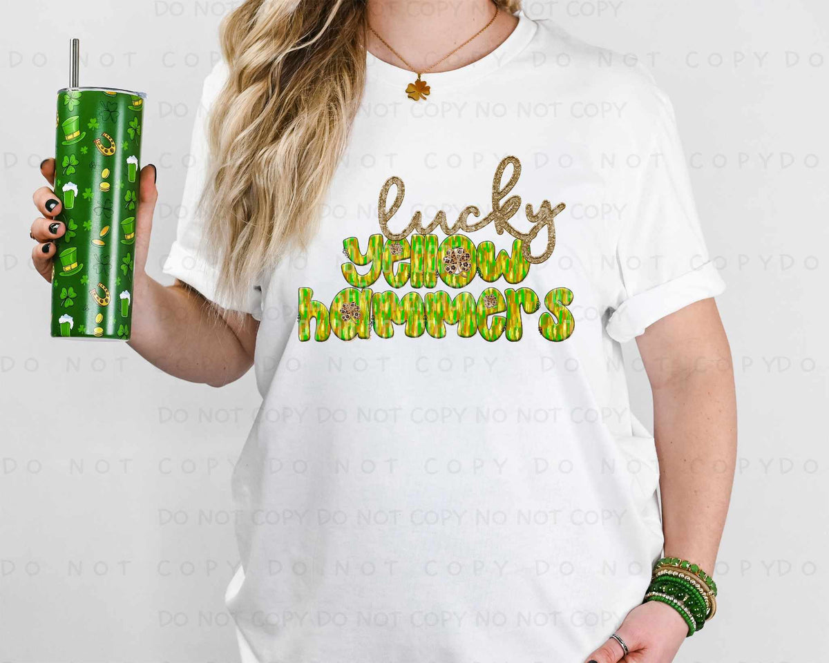 Lucky yellow hammers green brushstroke (Caplinger) 79995 DTF transfer