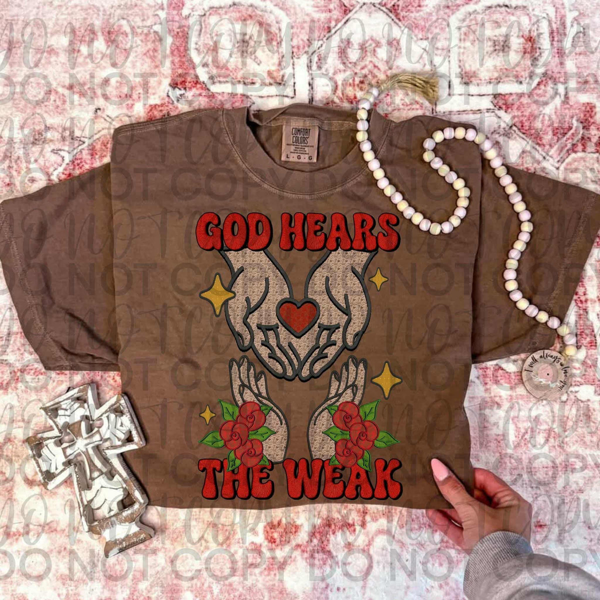 God hears the weak (lighter skin tone) (sweet starlight) DTF Transfer