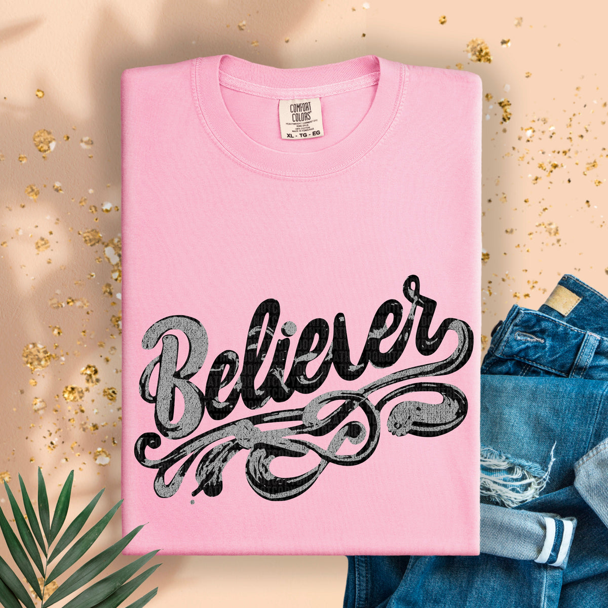 Believer grey and black 94897 DTF transfer