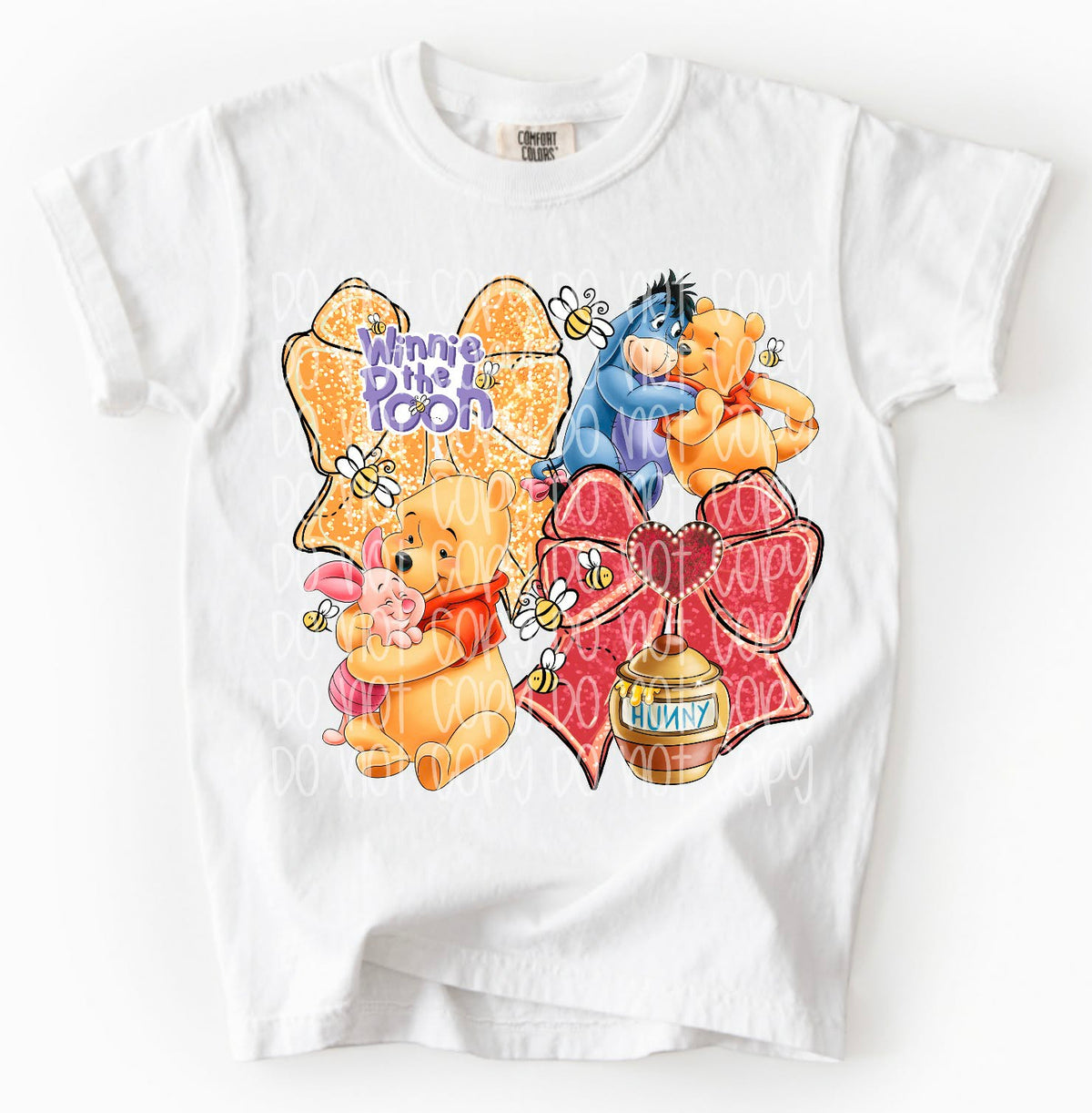 Yellow bear and bows (SDD) DTF transfer