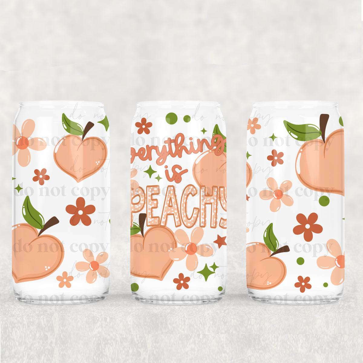 Everything is peachy flowers (CSC) UV DTF WRAP