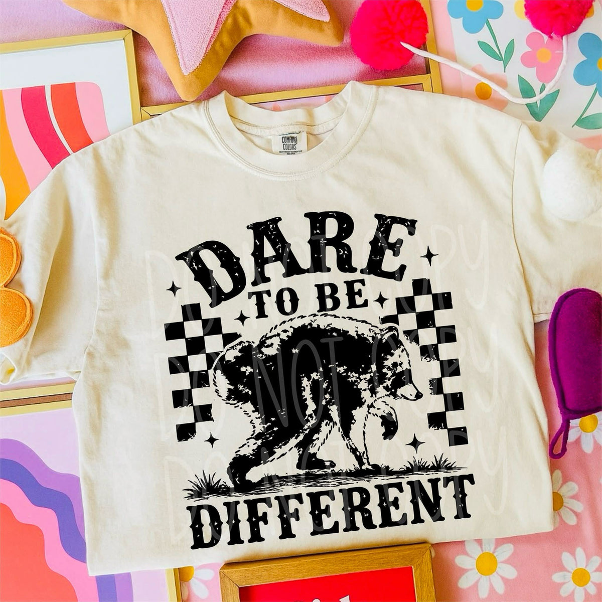 Dare to be different (black) Sunday Special DTF transfer