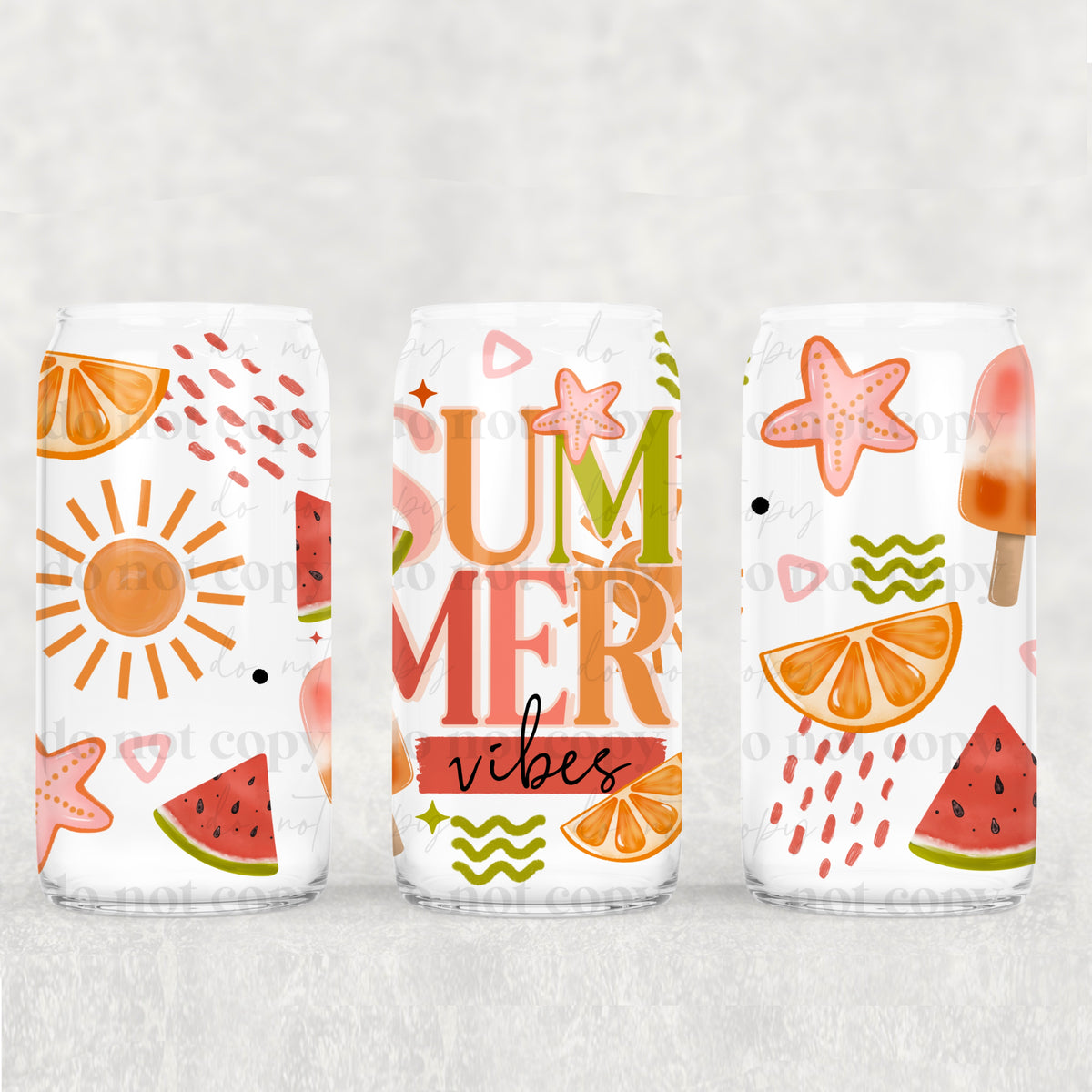Summer vibes orange and watermelon (CSC) UV DTF WRAP