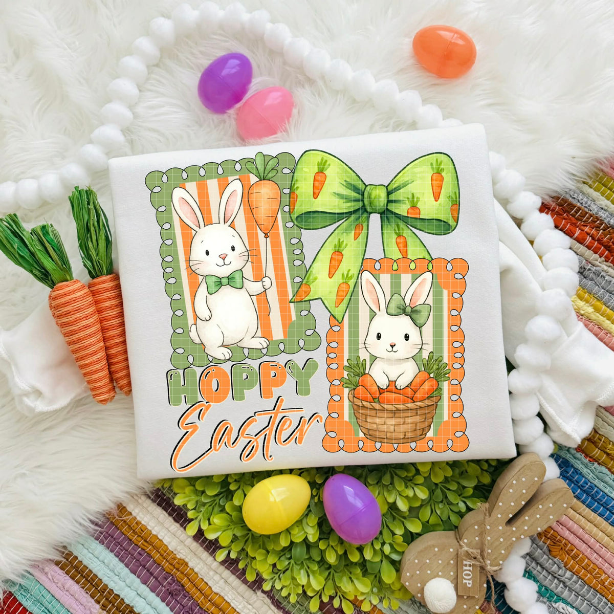 Hoppy Easter frames (DD) DTF transfer