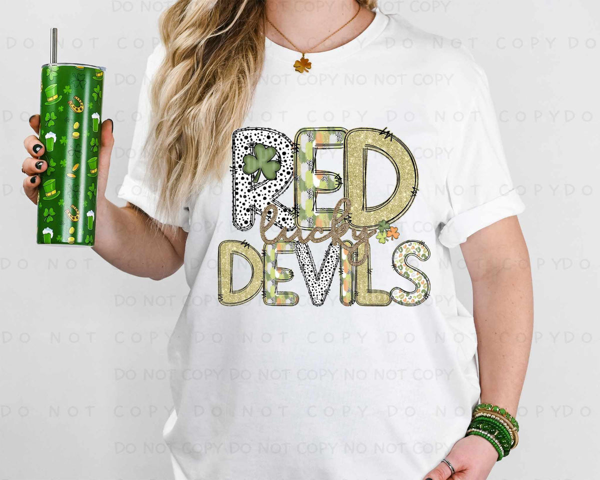 Lucky Red Devils st Patrick patterns (caplinger) 82533 DTF transfer