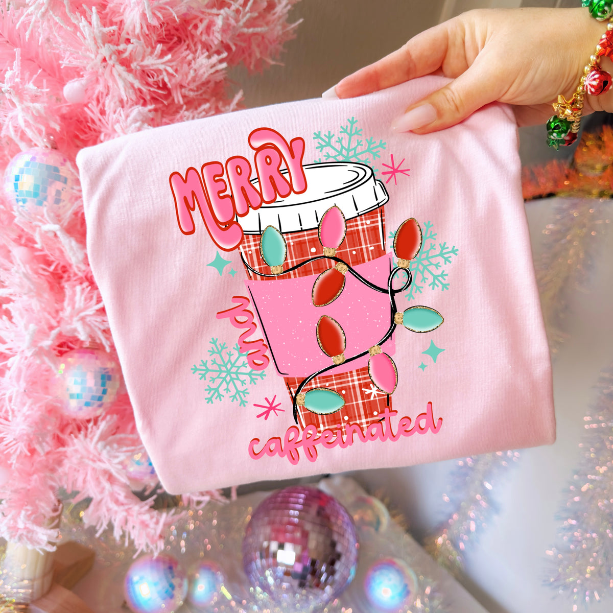 Merry and caffeinated coffee (csc) DTF Transfer