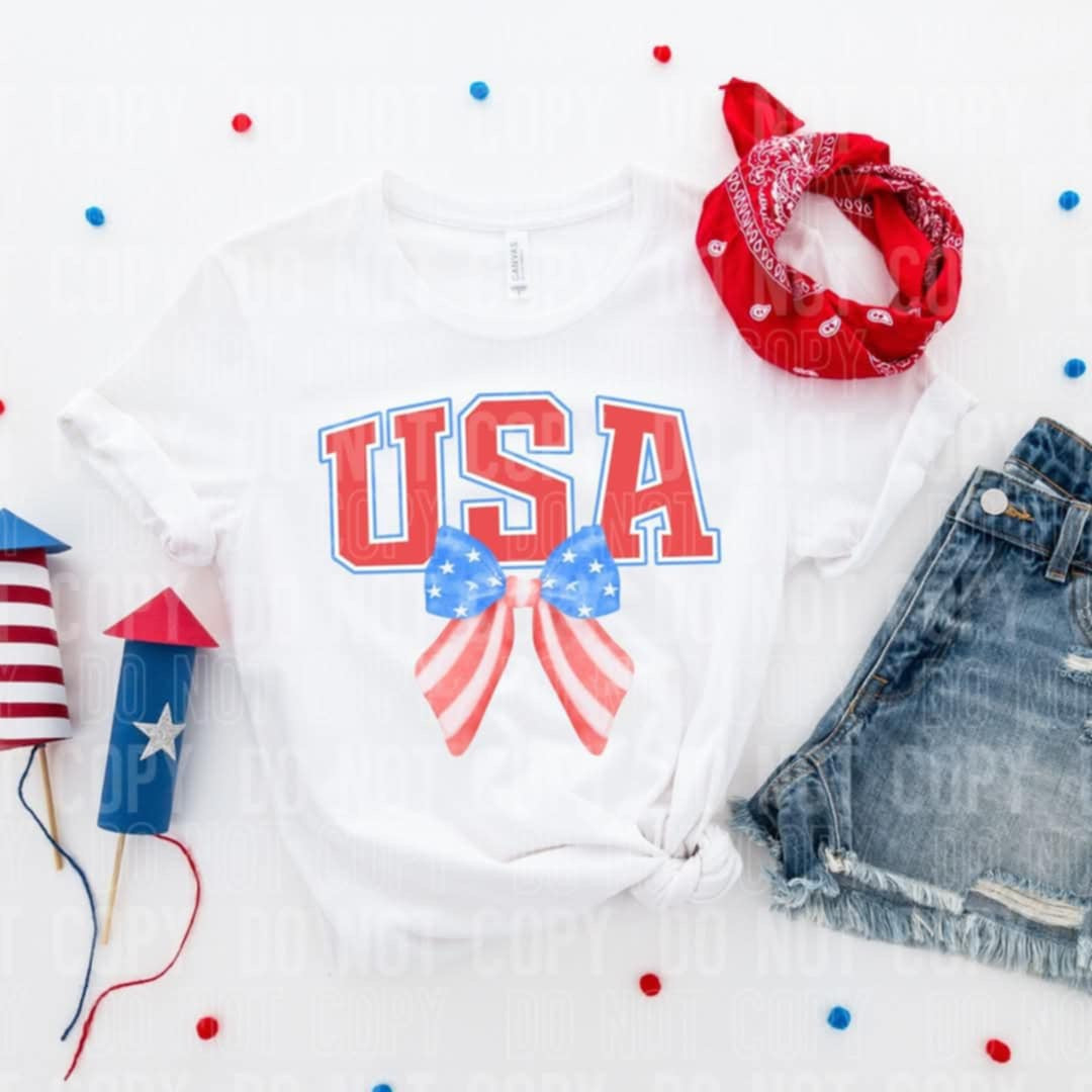 USA patriotic bow (SBB) 96265 DTF transfer