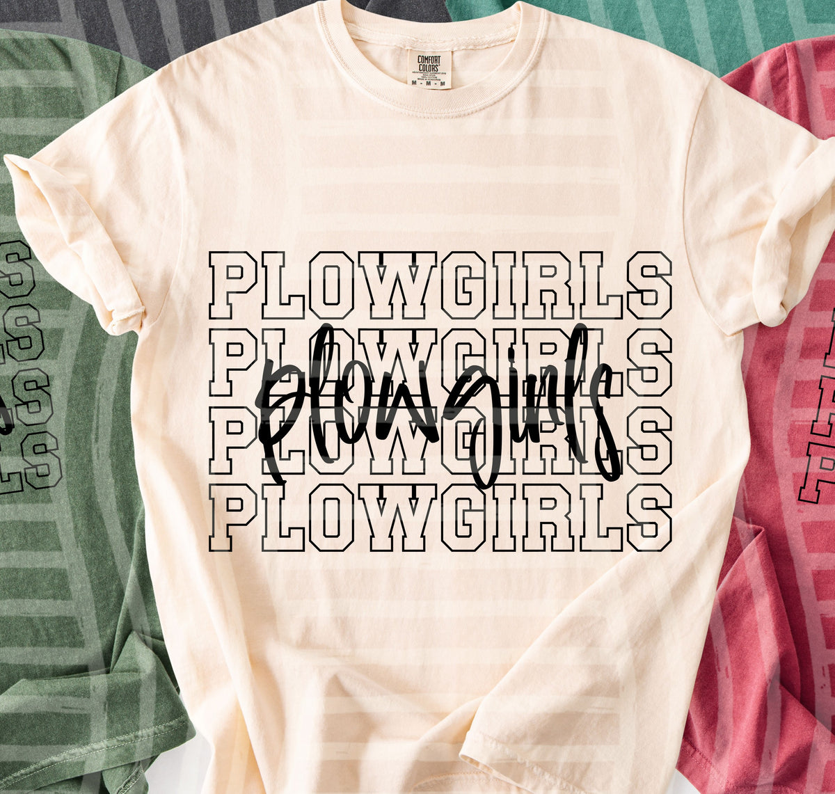 plowgirls simple stacked outlines (Caplinger) DTF Transfer