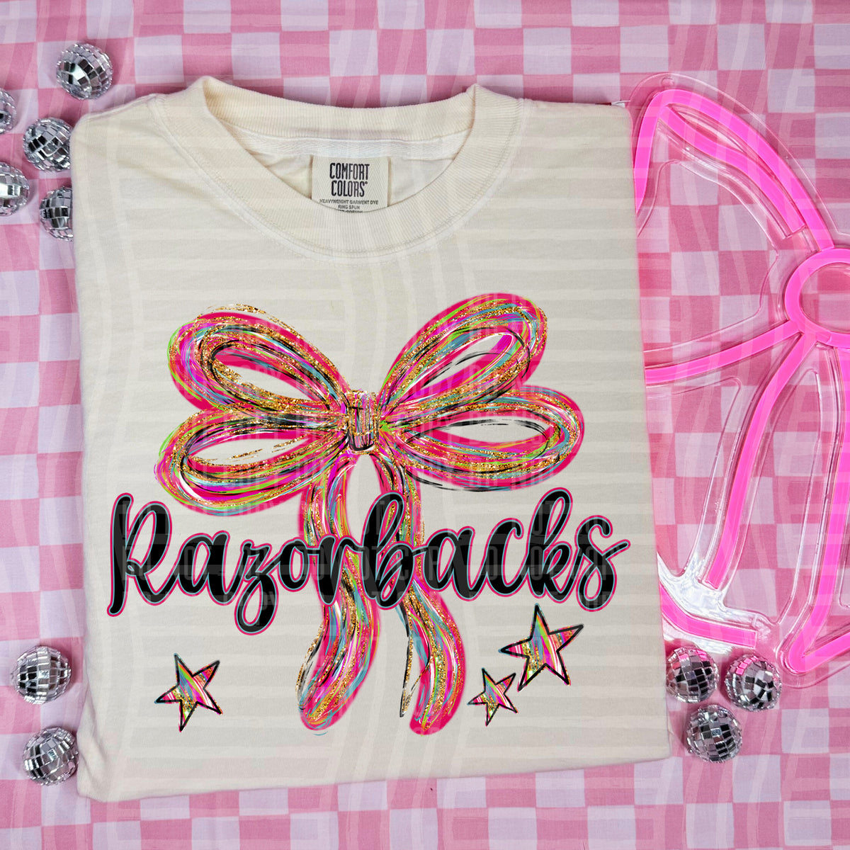 Razorbacks Whimsical Bow (caplinger) DTF transfer
