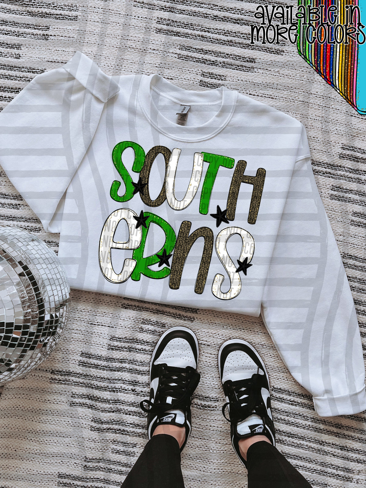 green, gray and white, southerns stacked (Caplinger) DTF Transfer