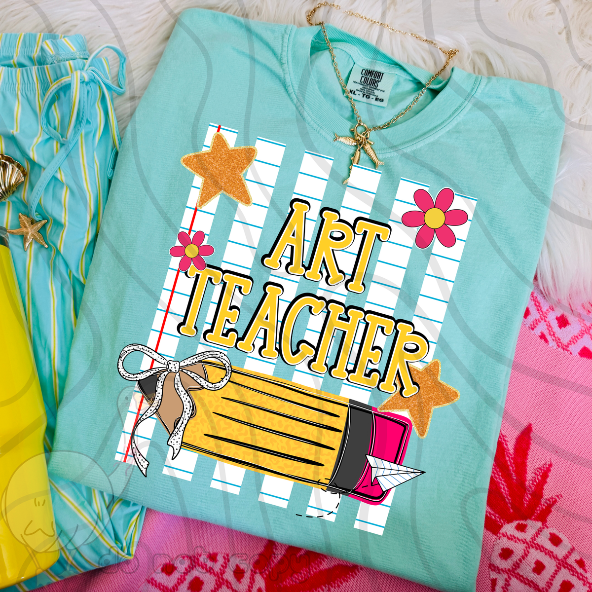 Art teacher pencil stripes (DKD) DTF Transfer